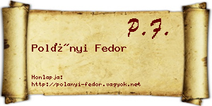 Polányi Fedor névjegykártya